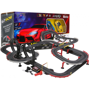 14-metrowy Tor wyścigowy dla dzieci 3-8 lat Funkcja zmiany prędkości + 2 autka + 2 pętle 360